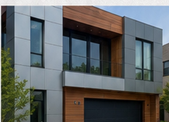 Residential exterior using ACM cladding