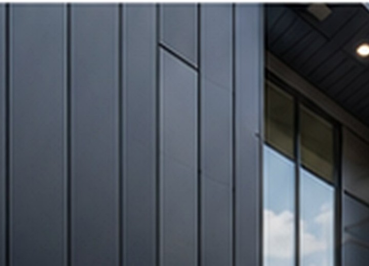 Contemporary metallic aluminum siding finish